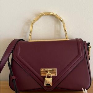 Steve Madden Burgundy Structured Crossbody Bag